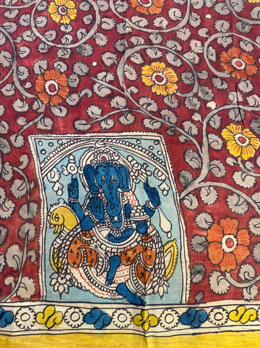 Penkalamkari silkcotton blouse material