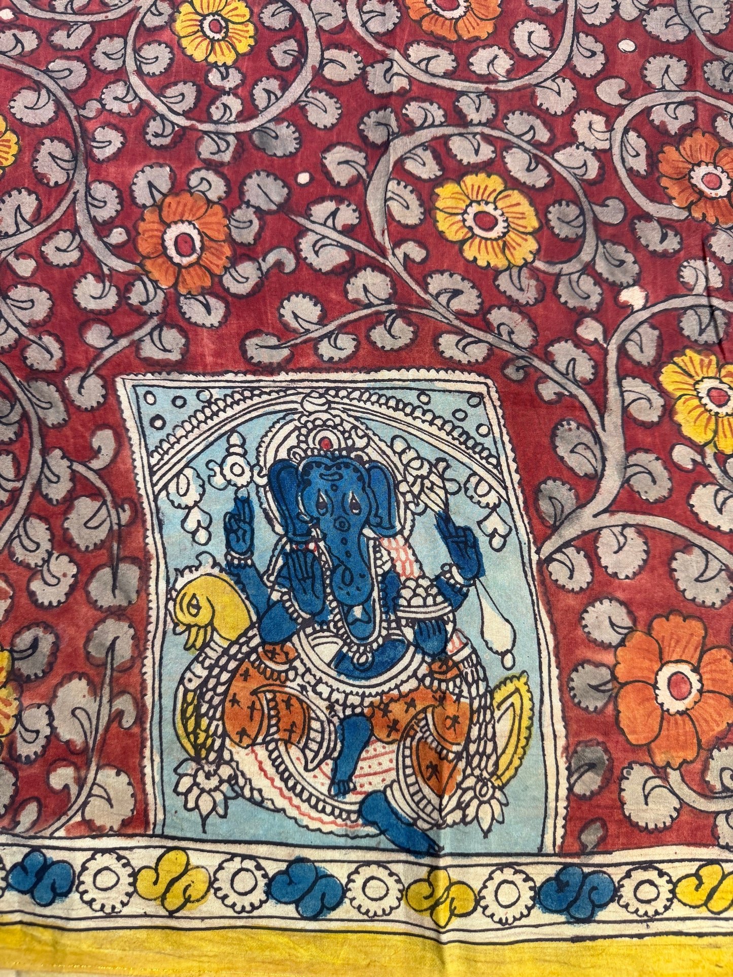Penkalamkari silkcotton blouse material