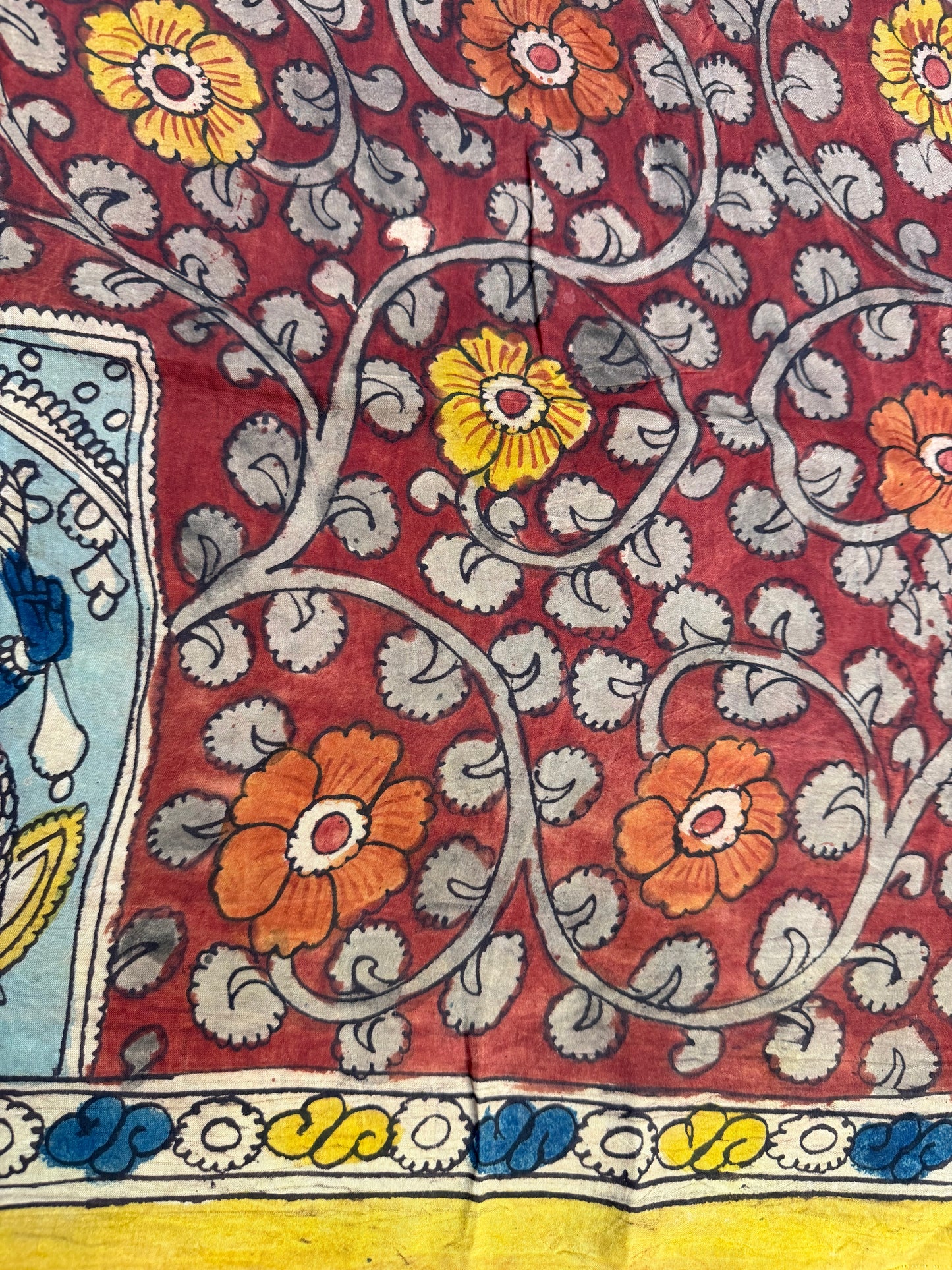 Penkalamkari silkcotton blouse material