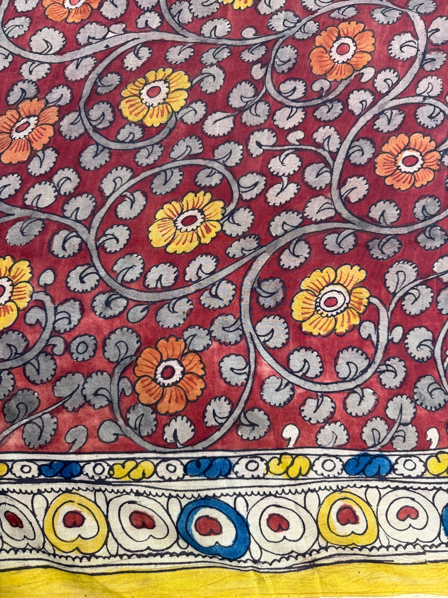 Penkalamkari silkcotton blouse material