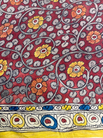 Penkalamkari silkcotton blouse material