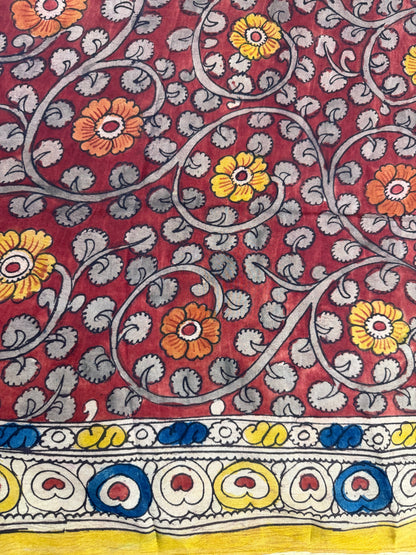 Penkalamkari silkcotton blouse material