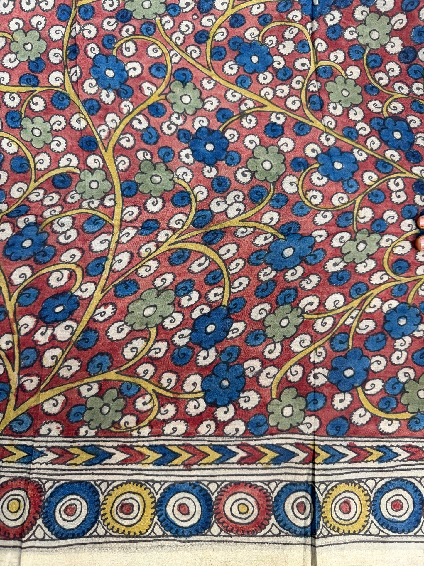 Penkalamkari silkcotton blouse material