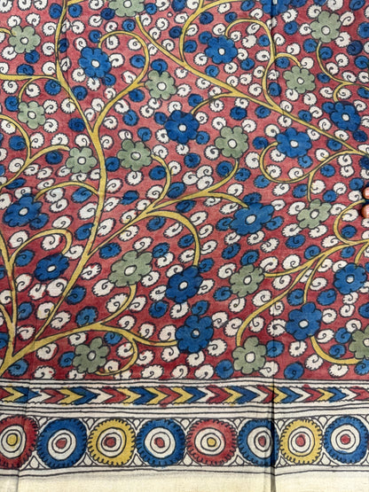 Penkalamkari silkcotton blouse material