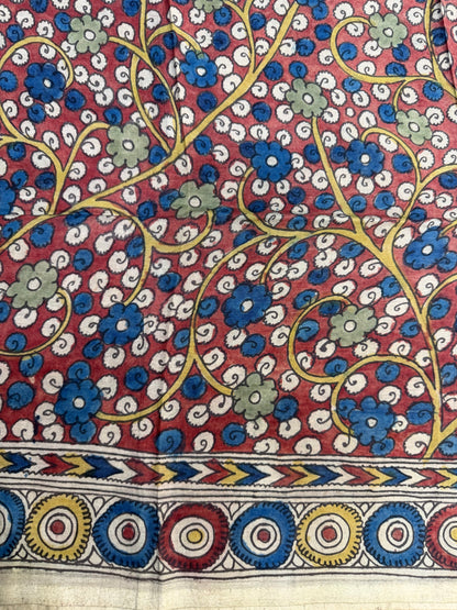 Penkalamkari silkcotton blouse material
