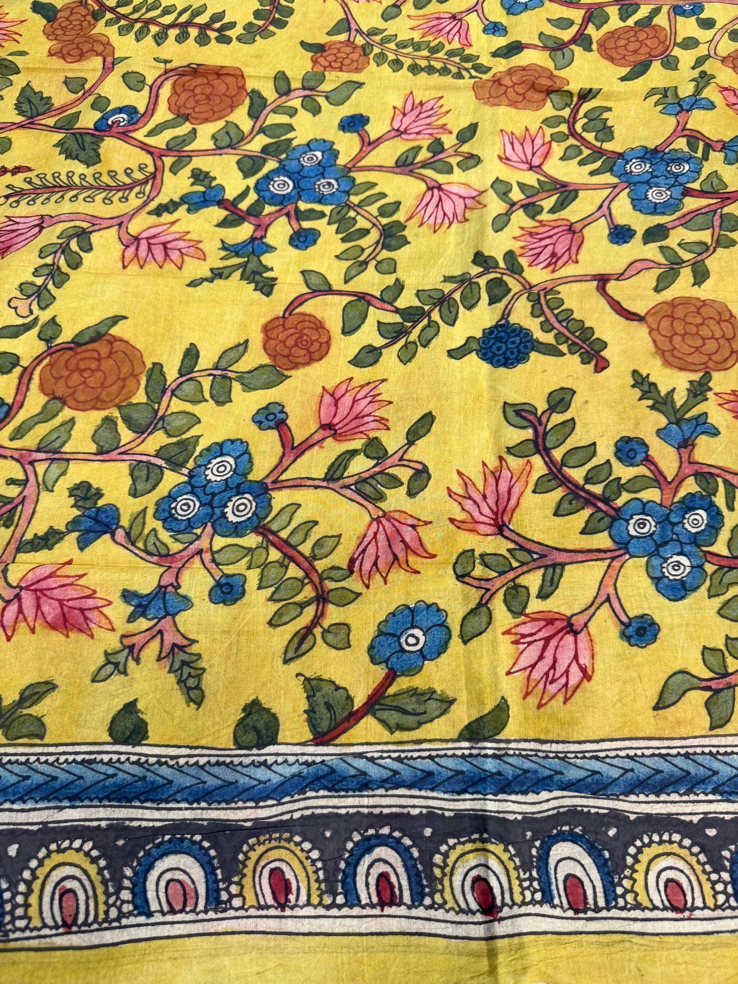 Penkalamkari silkcotton blouse material