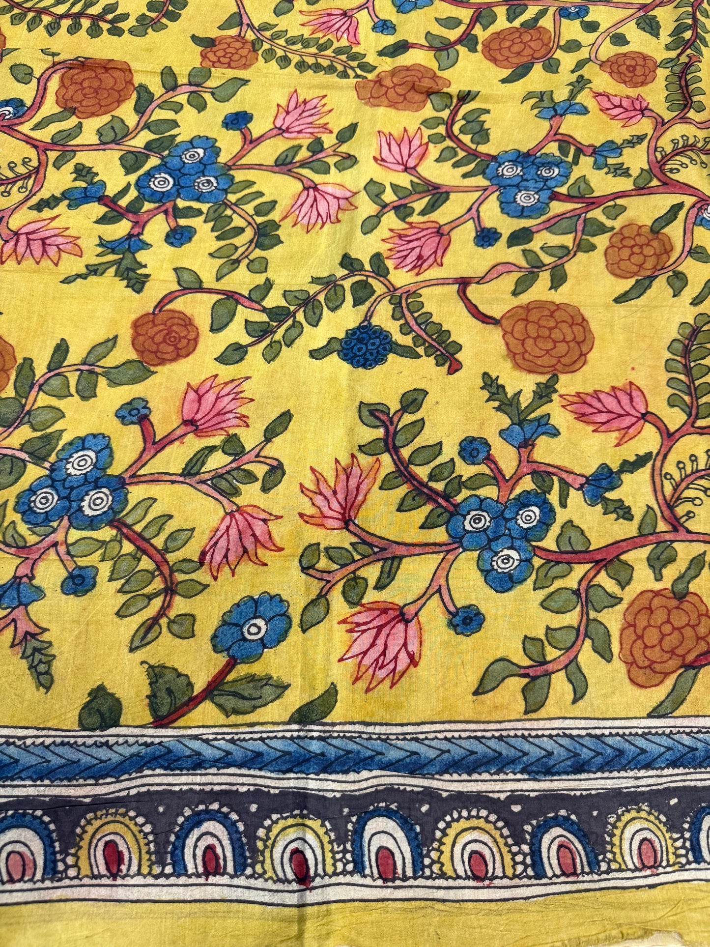 Penkalamkari silkcotton blouse material