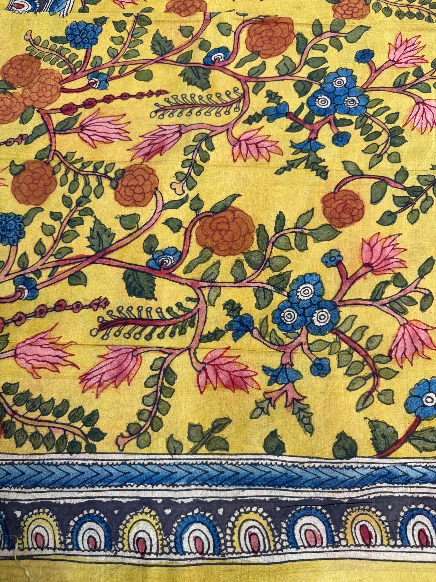 Penkalamkari silkcotton blouse material