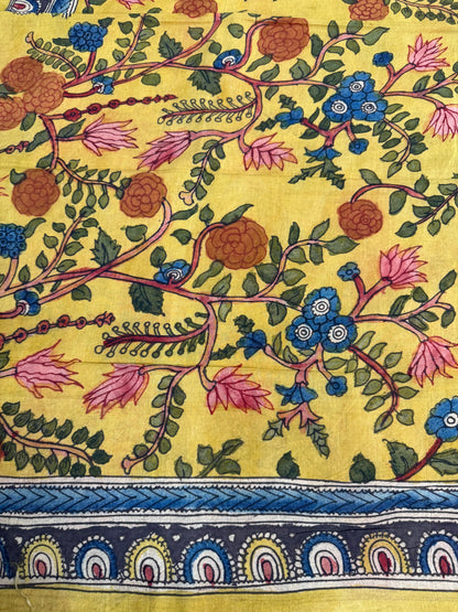 Penkalamkari silkcotton blouse material