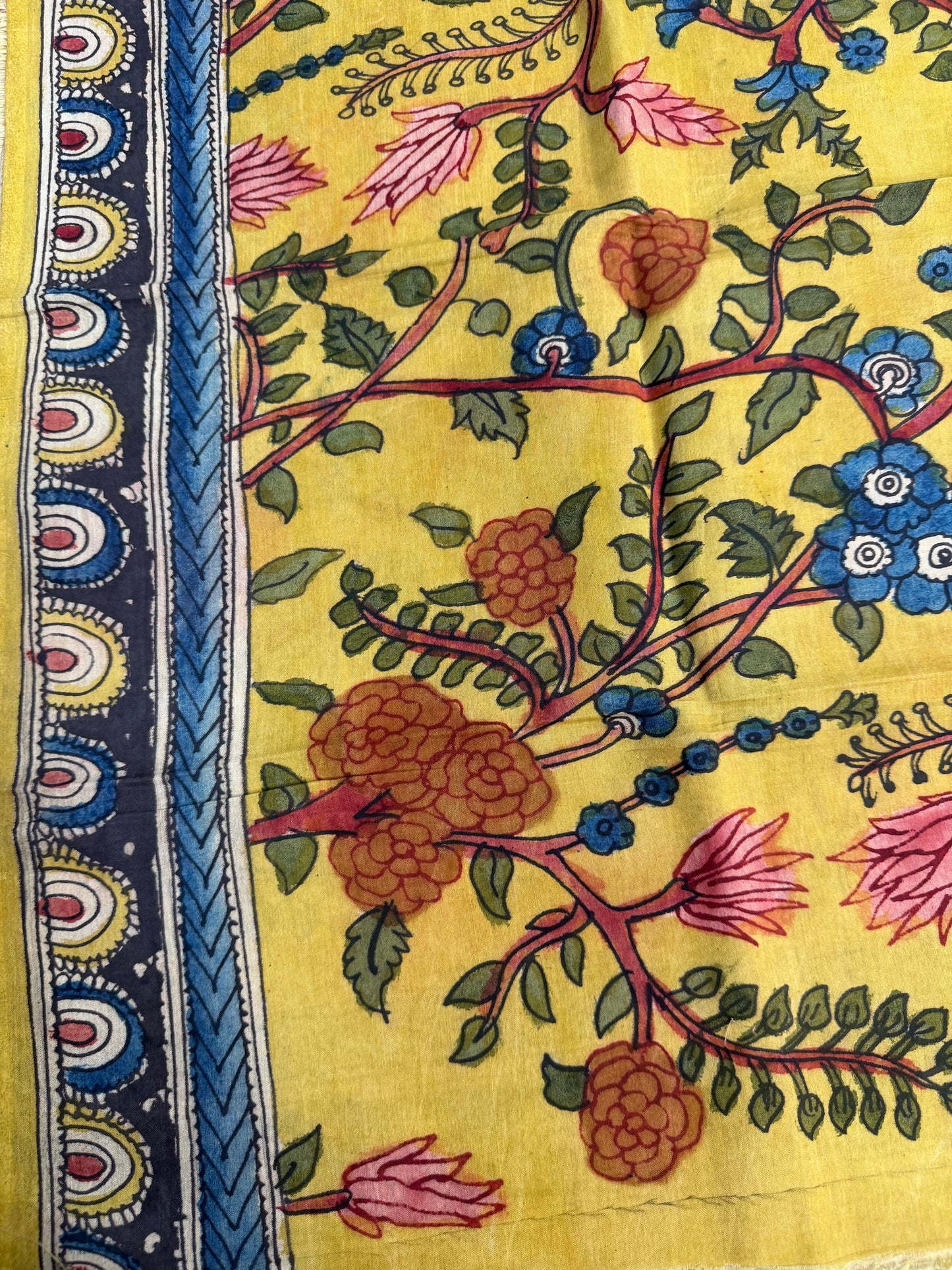 Penkalamkari silkcotton blouse material