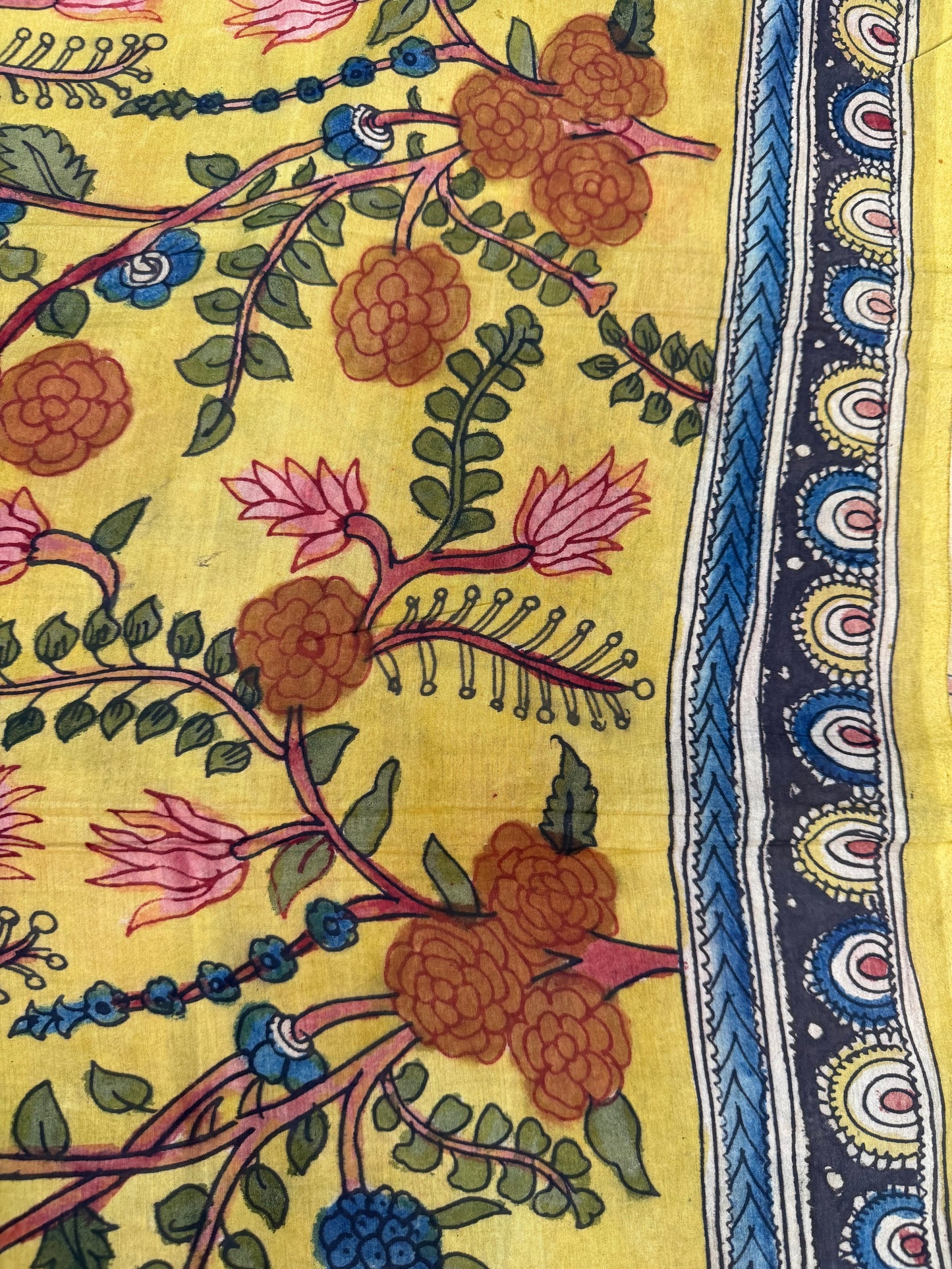 Penkalamkari silkcotton blouse material