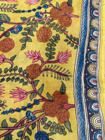 Penkalamkari silkcotton blouse material
