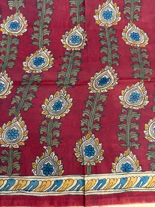 Penkalamkari silkcotton blouse material