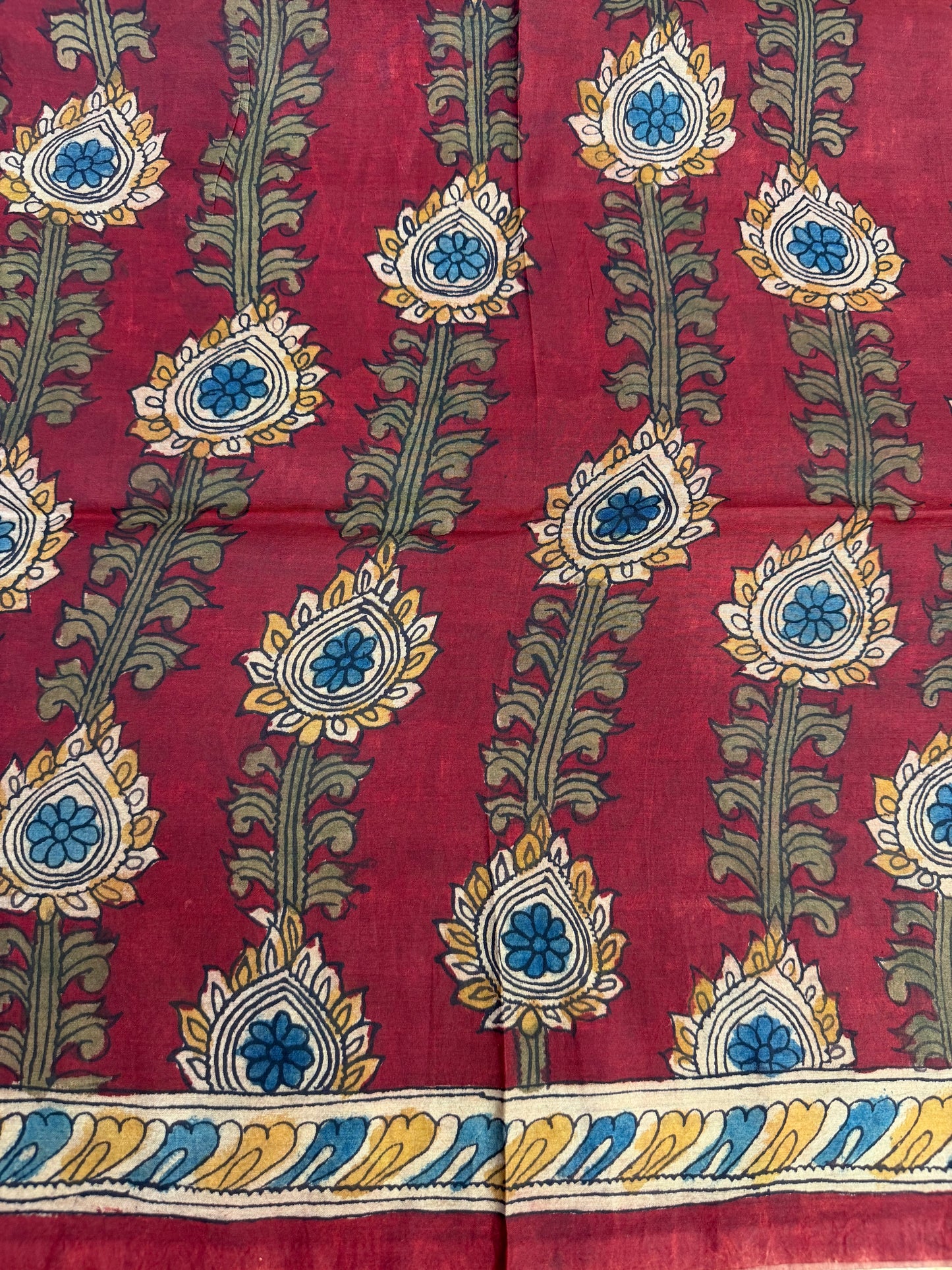 Penkalamkari silkcotton blouse material