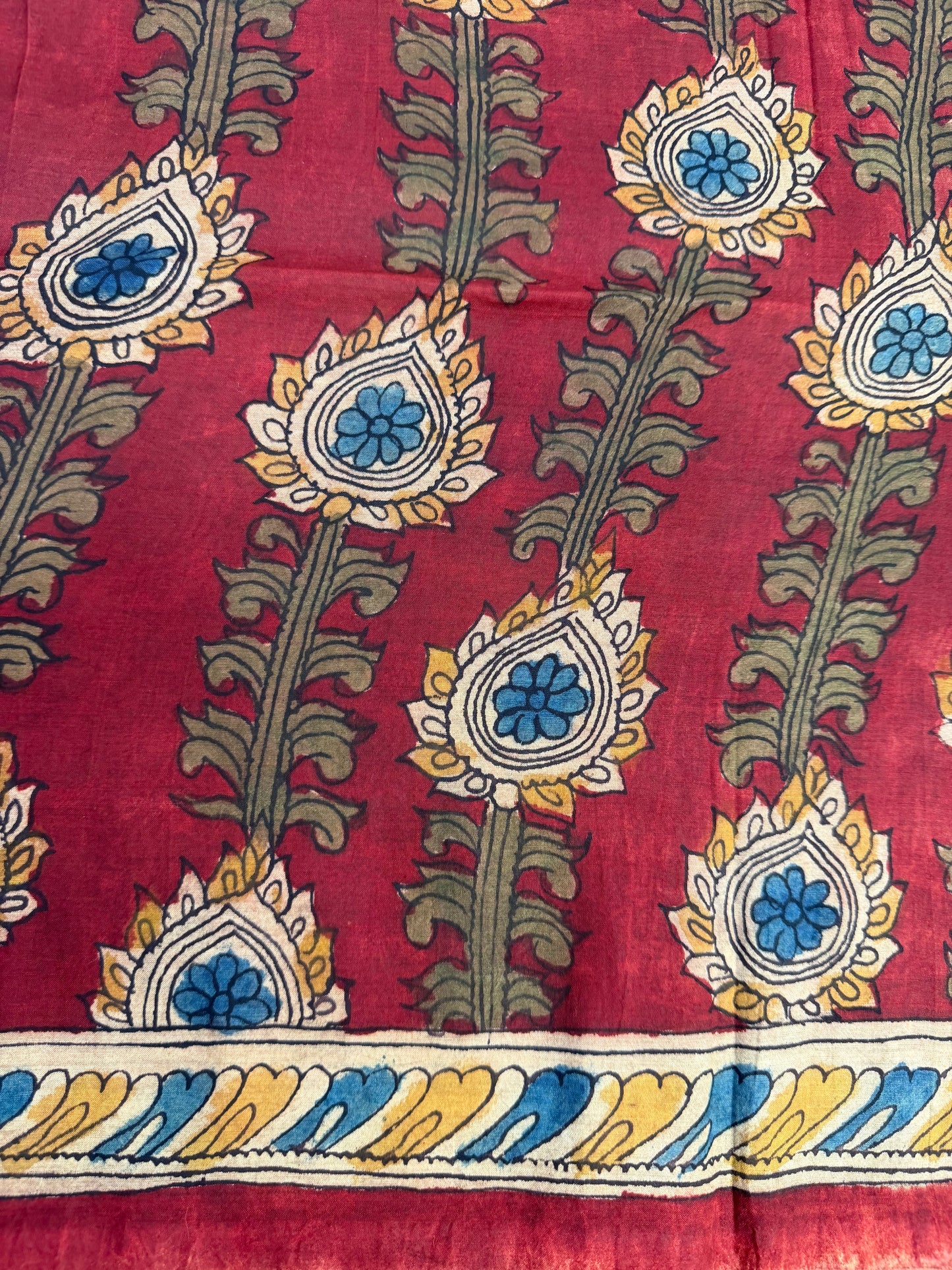 Penkalamkari silkcotton blouse material