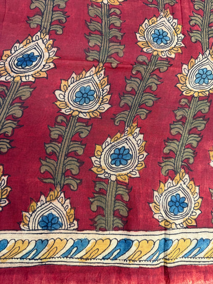 Penkalamkari silkcotton blouse material