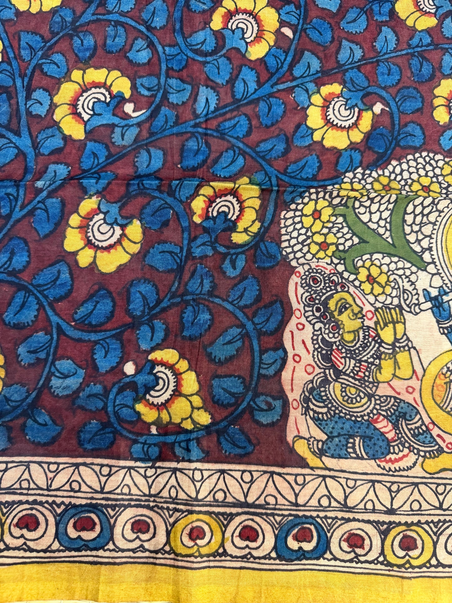 Penkalamkari silkcotton blouse material
