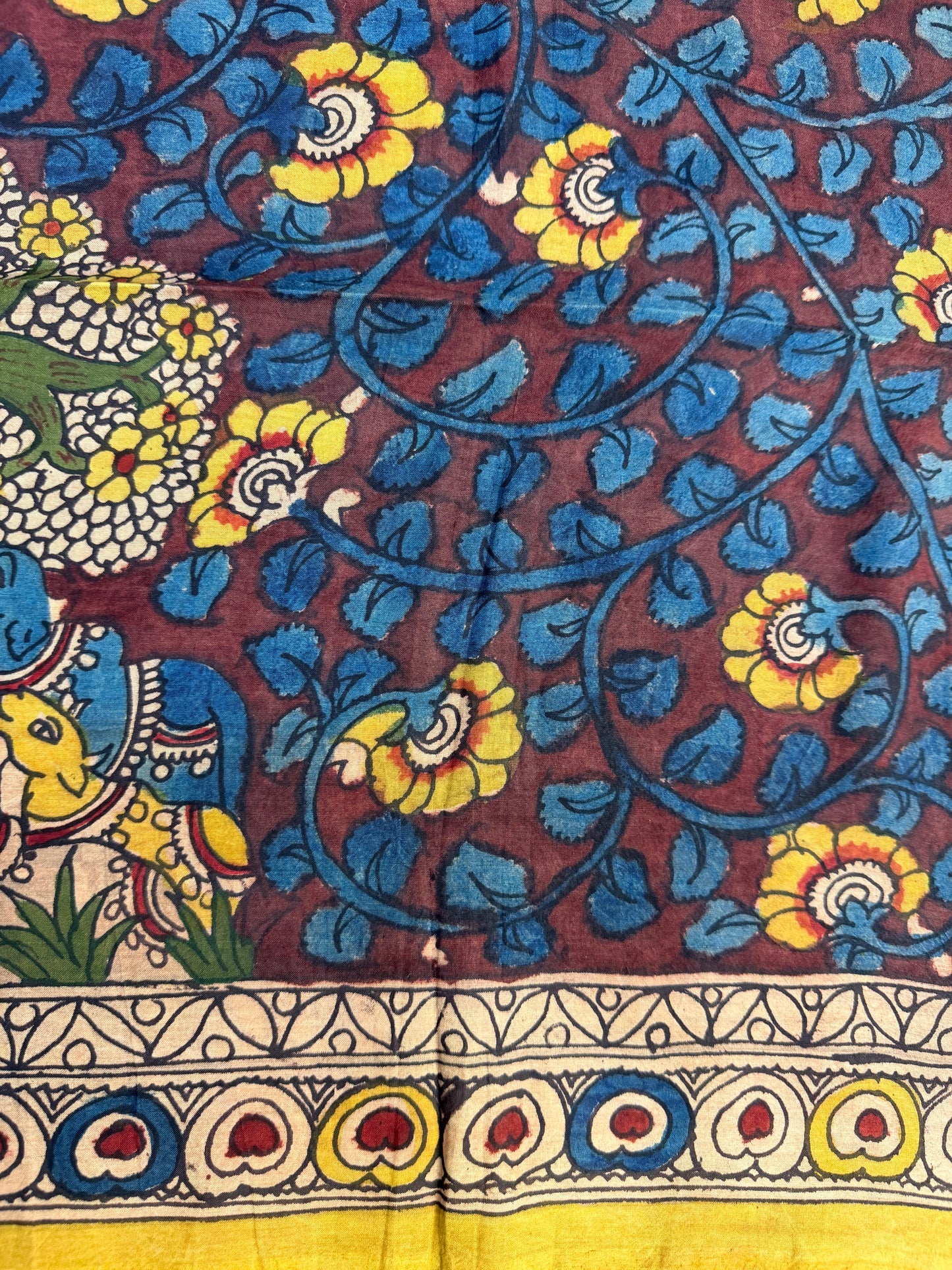 Penkalamkari silkcotton blouse material