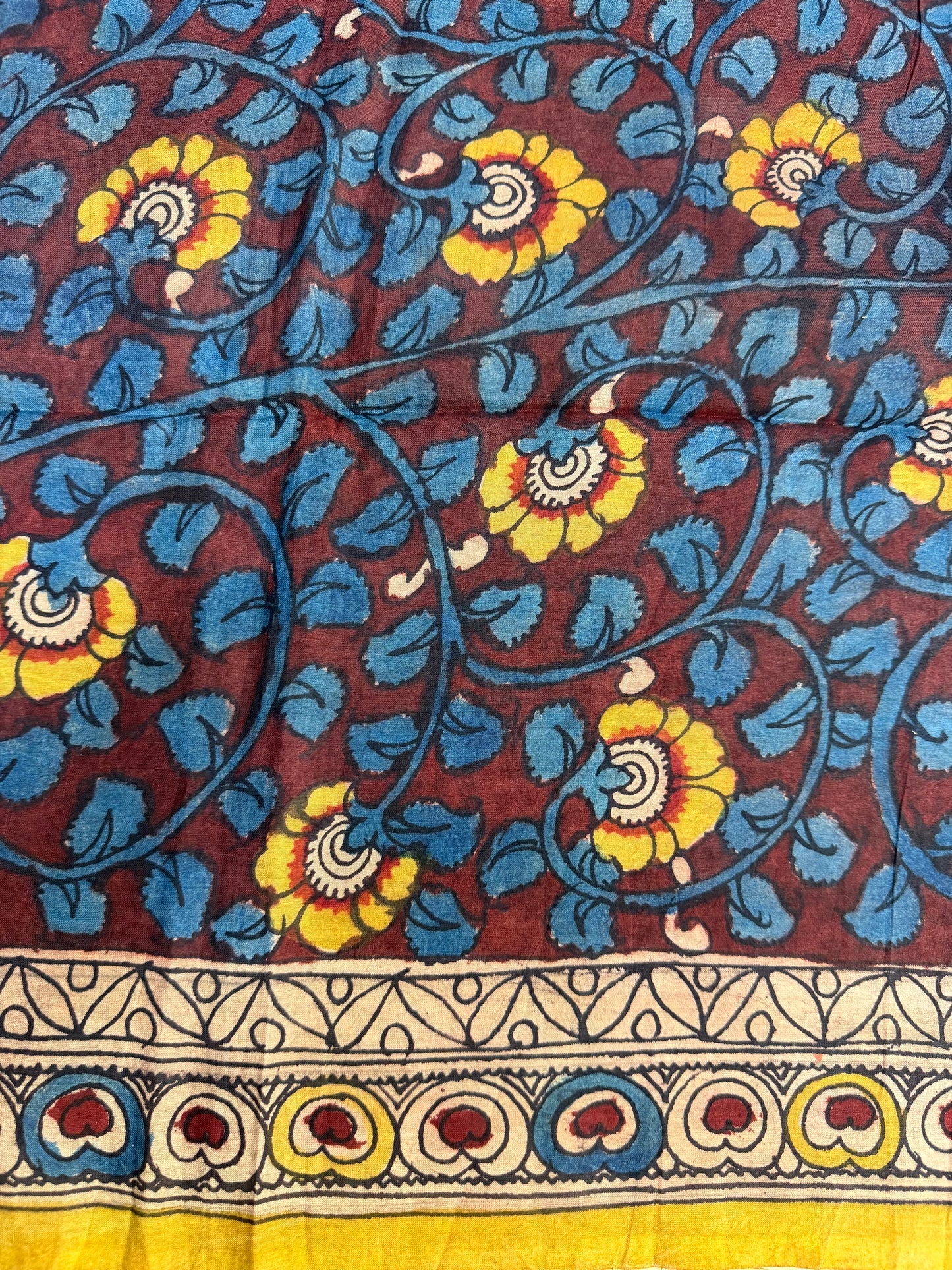 Penkalamkari silkcotton blouse material