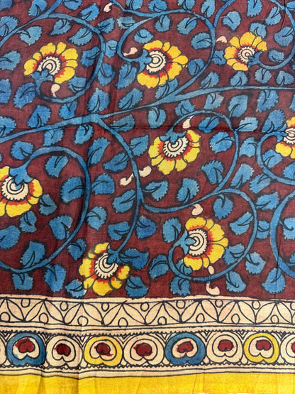 Penkalamkari silkcotton blouse material