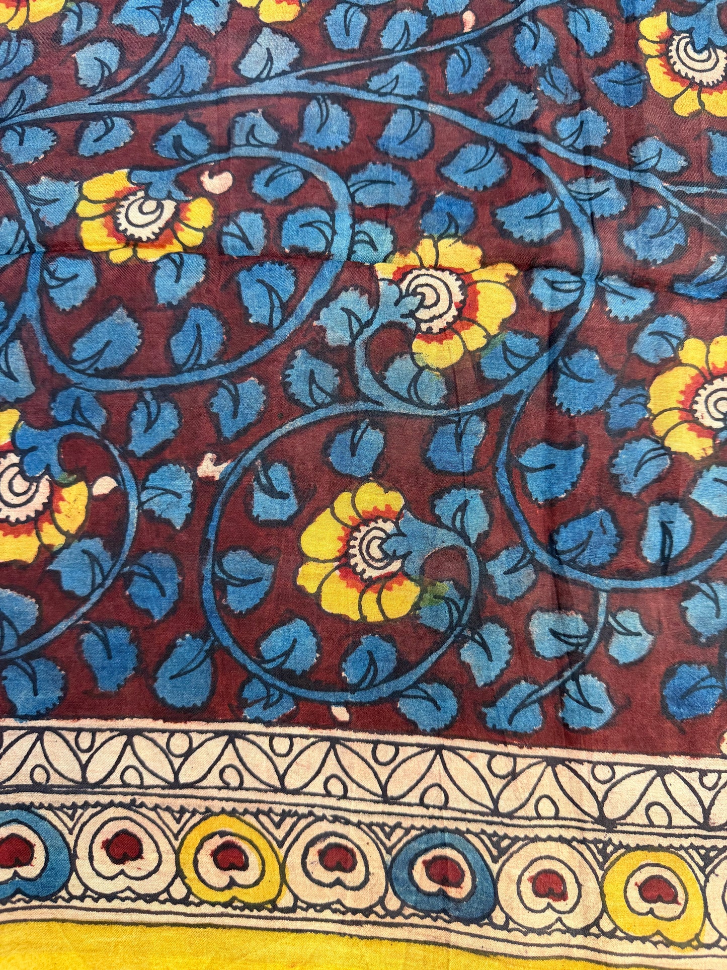 Penkalamkari silkcotton blouse material