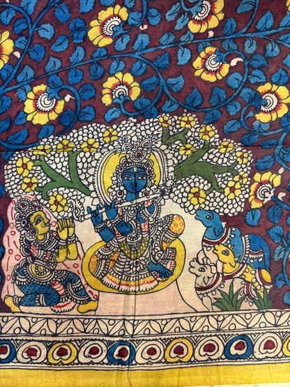 Penkalamkari silkcotton blouse material