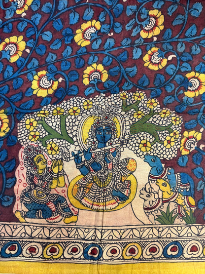 Penkalamkari silkcotton blouse material