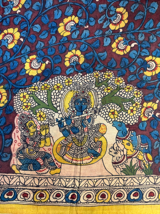 Penkalamkari silkcotton blouse material