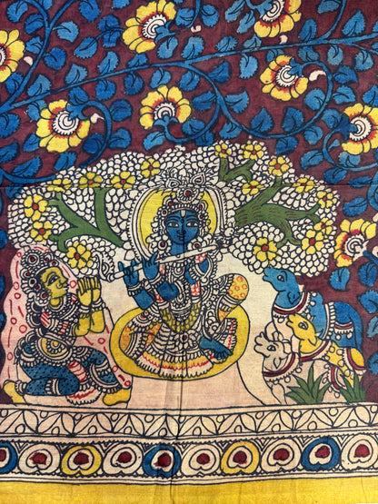 Penkalamkari silkcotton blouse material