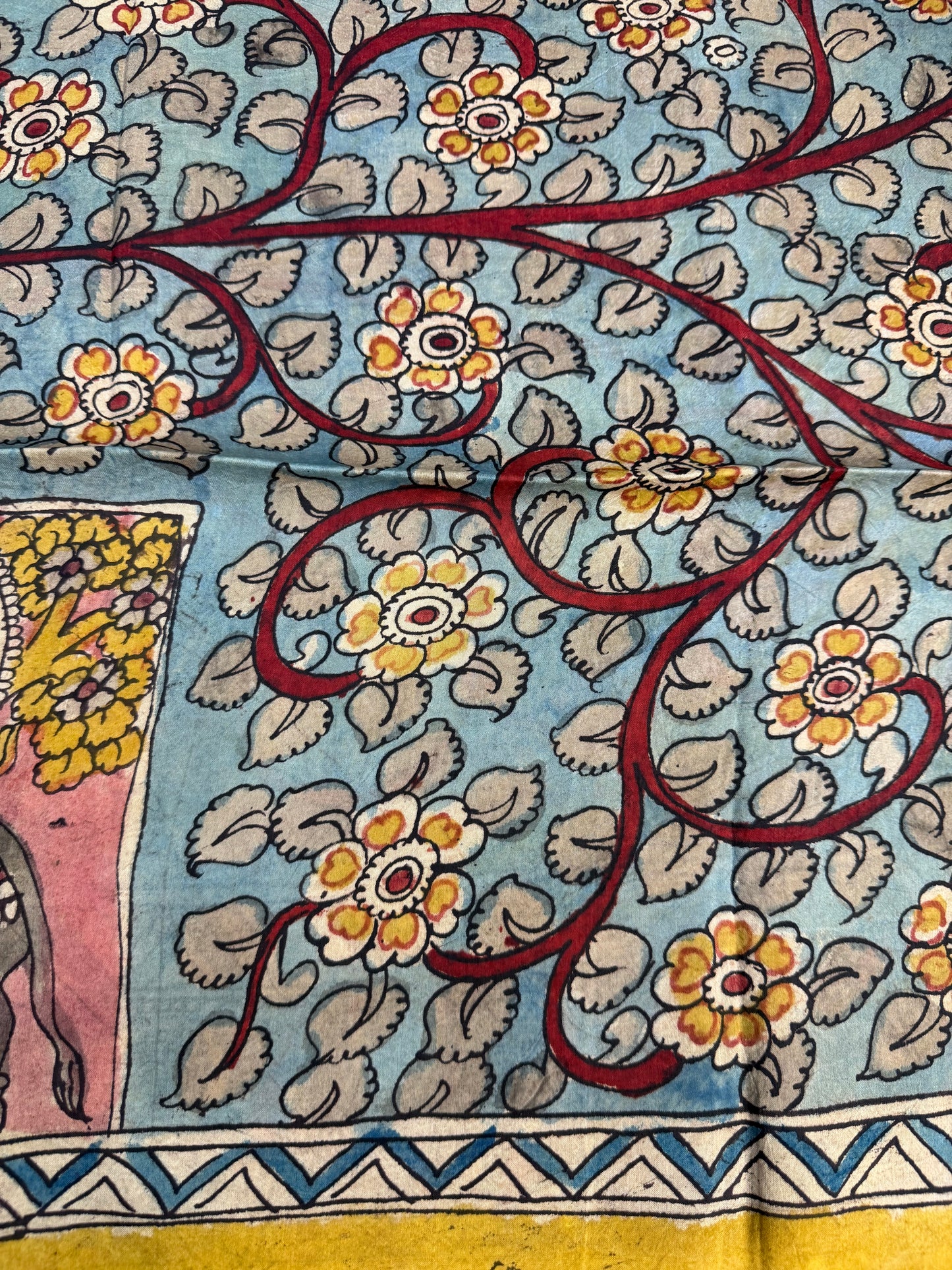 Penkalamkari silkcotton blouse material