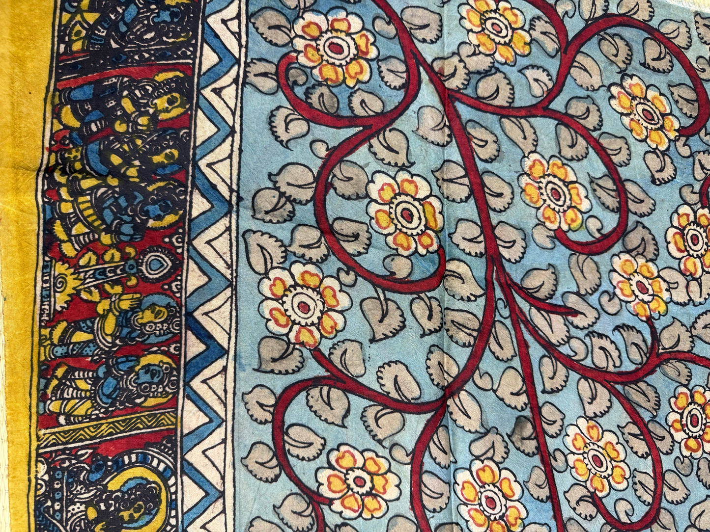 Penkalamkari silkcotton blouse material