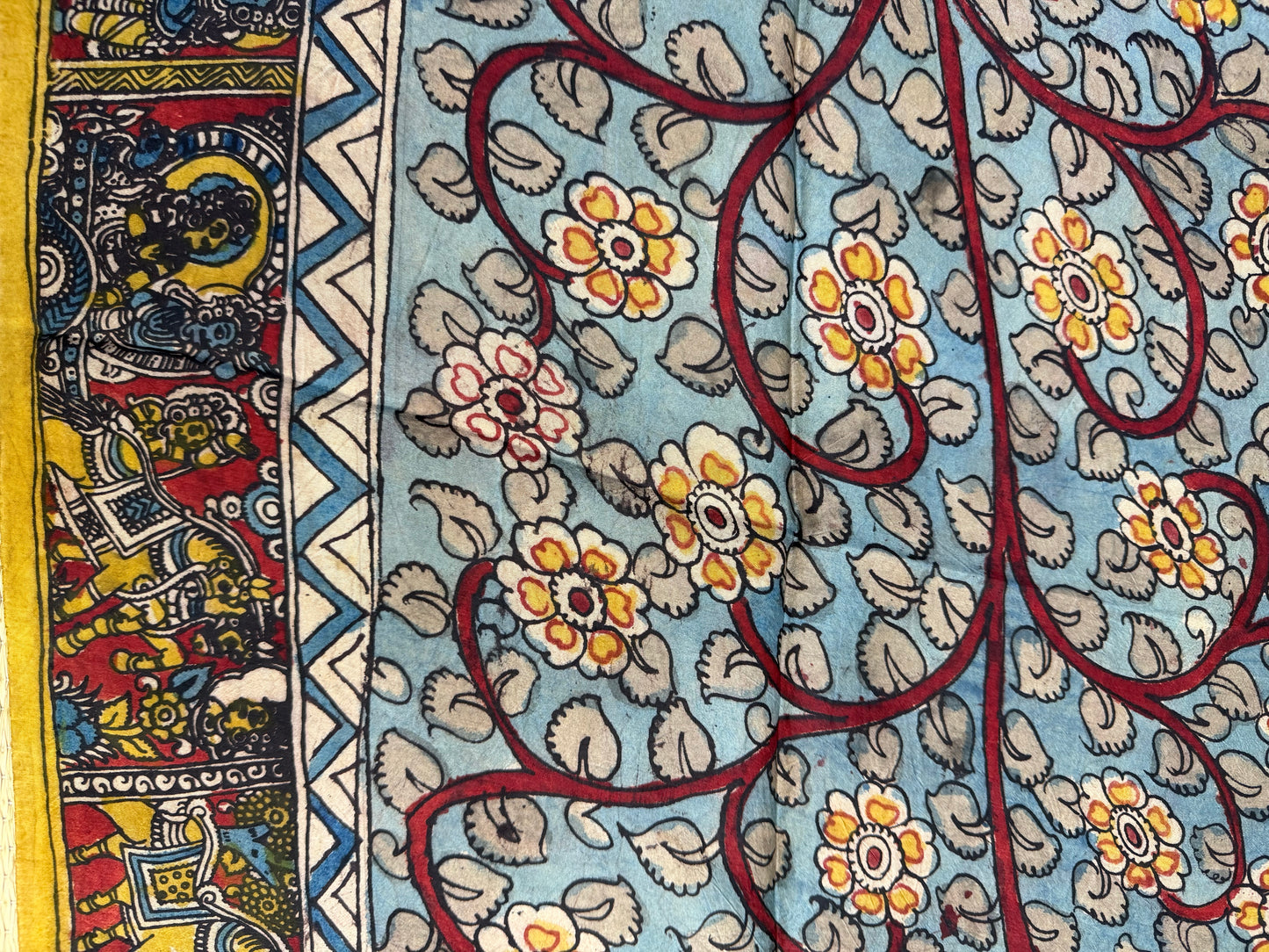 Penkalamkari silkcotton blouse material