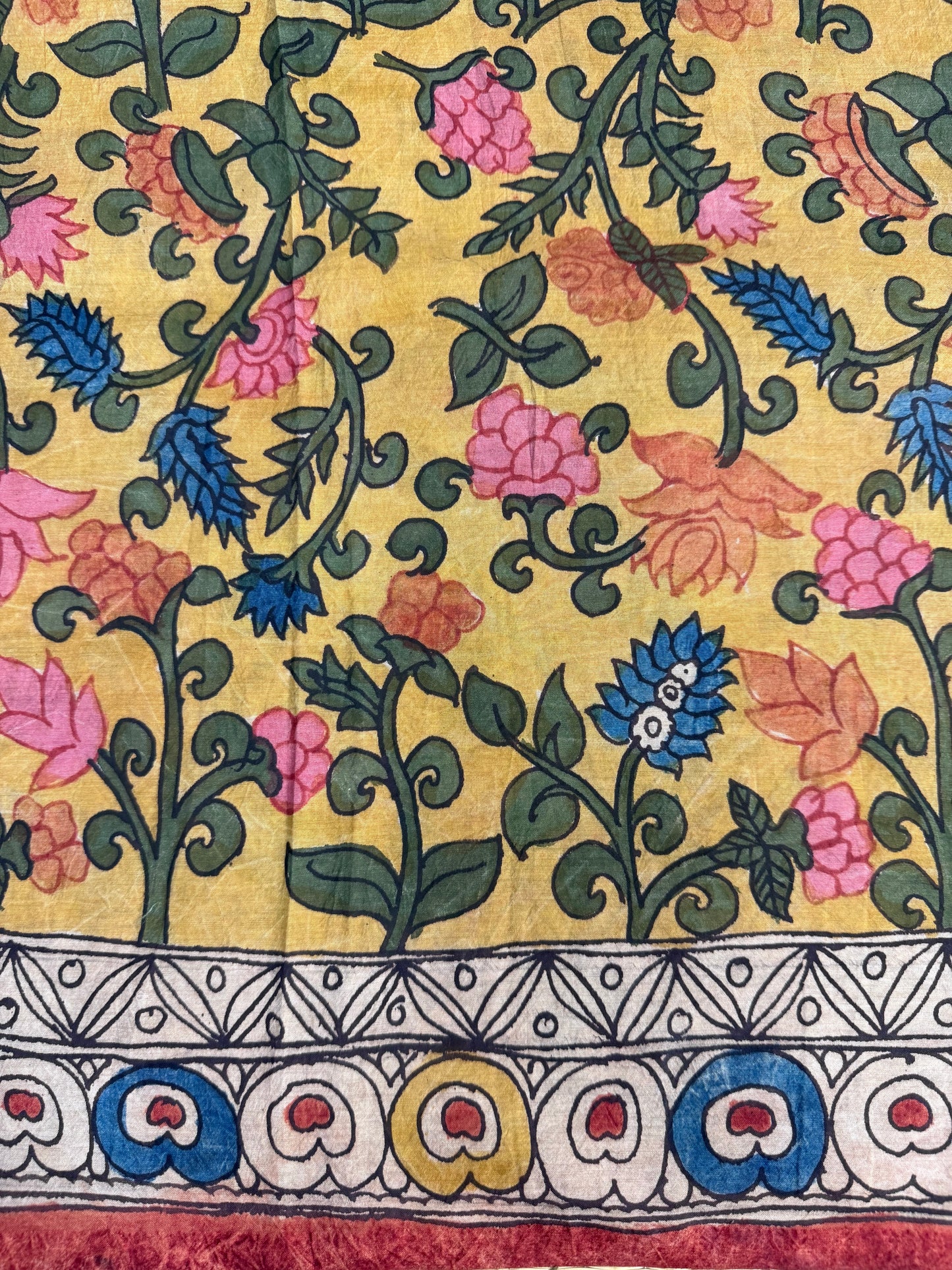 Penkalamkari silkcotton blouse material
