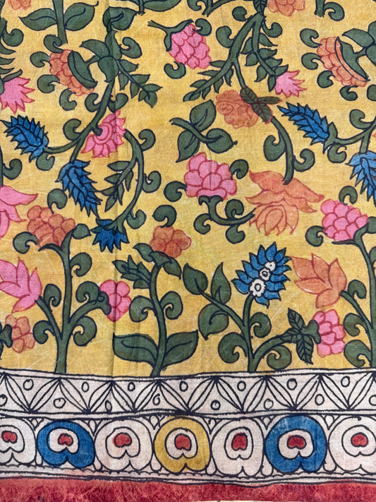 Penkalamkari silkcotton blouse material
