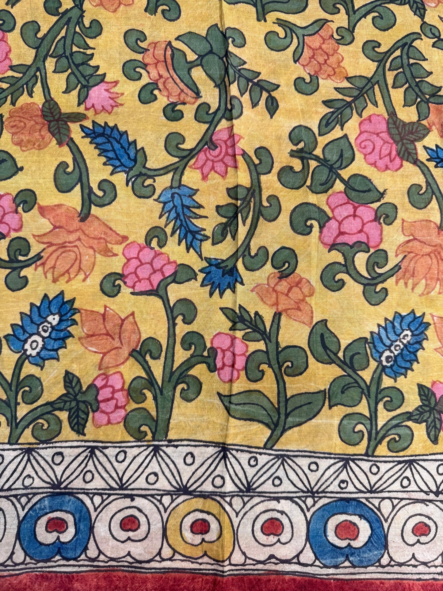 Penkalamkari silkcotton blouse material