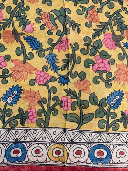 Penkalamkari silkcotton blouse material