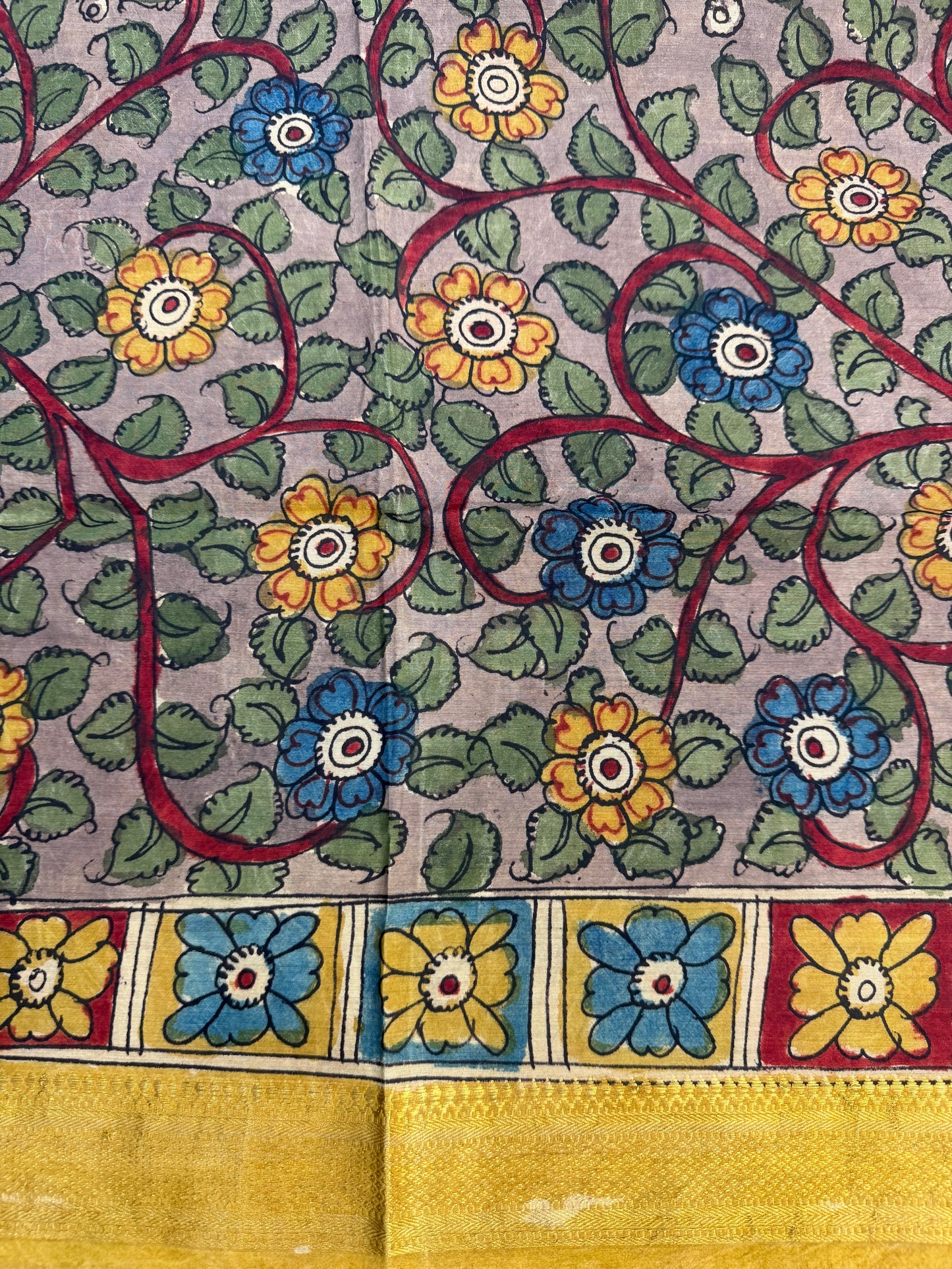 Penkalamkari silkcotton blouse material