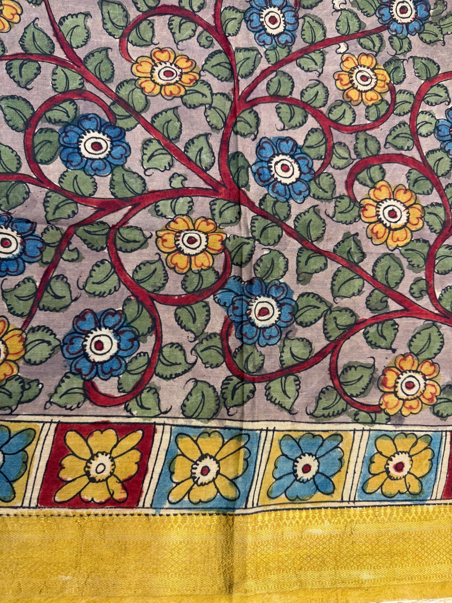 Penkalamkari silkcotton blouse material