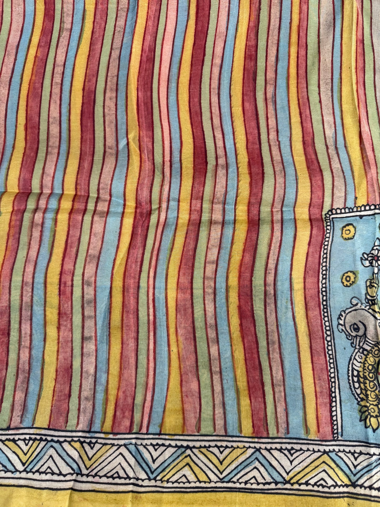 Penkalamkari silkcotton blouse material