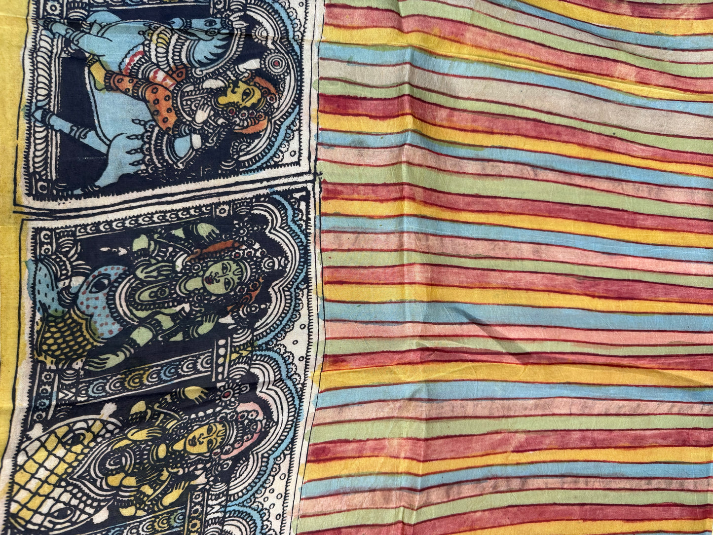 Penkalamkari silkcotton blouse material