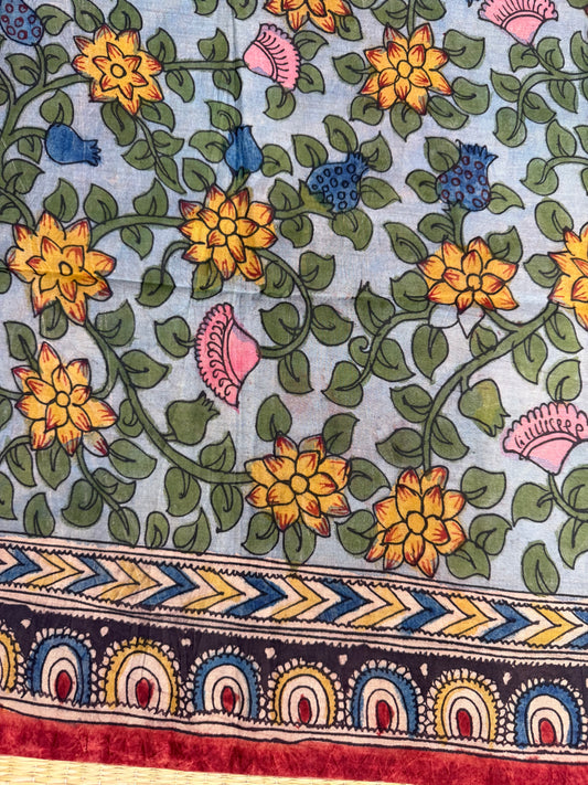 Penkalamkari silkcotton blouse material