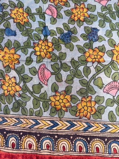 Penkalamkari silkcotton blouse material