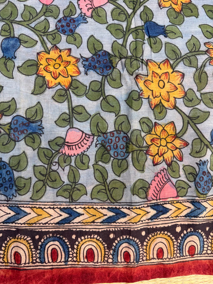 Penkalamkari silkcotton blouse material