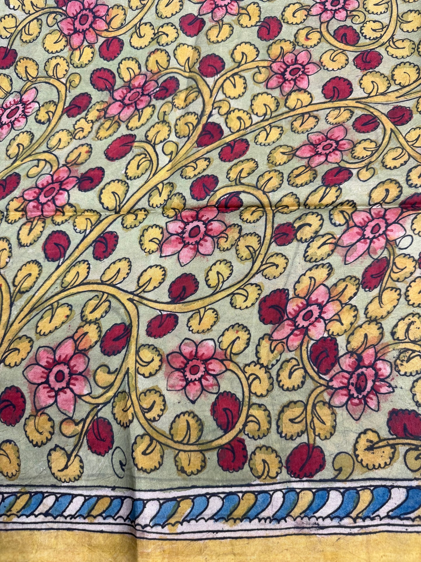 Penkalamkari silkcotton blouse material