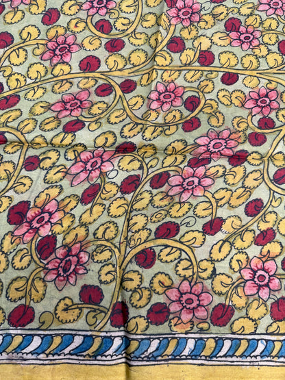Penkalamkari silkcotton blouse material