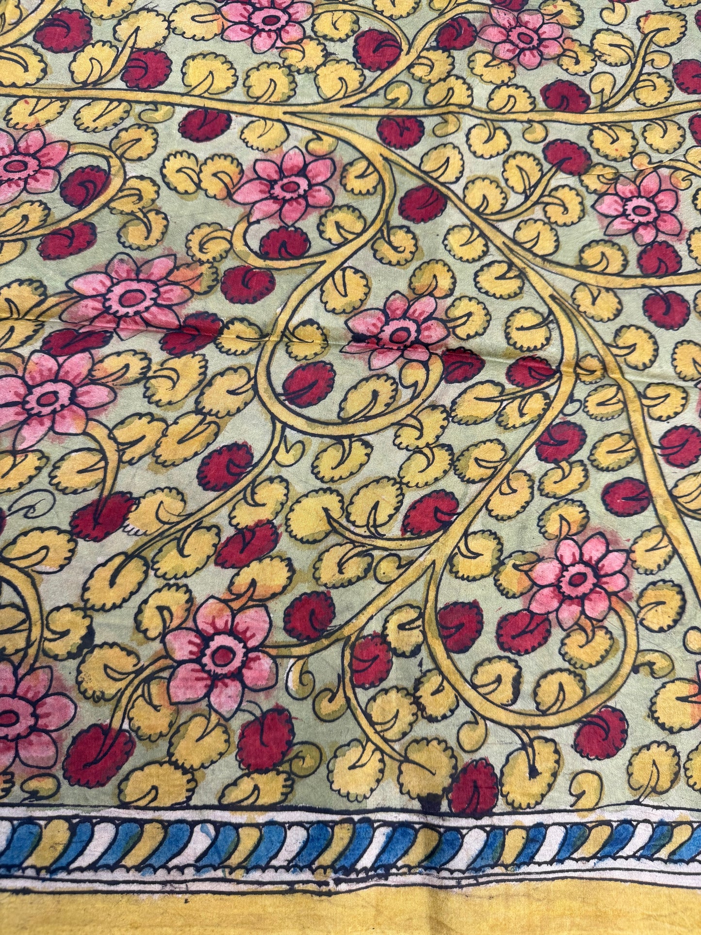 Penkalamkari silkcotton blouse material