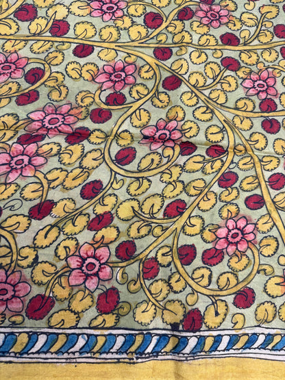 Penkalamkari silkcotton blouse material