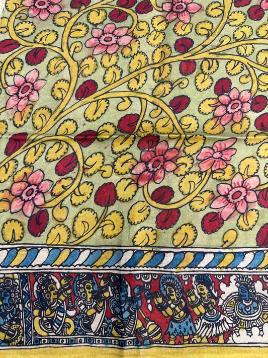 Penkalamkari silkcotton blouse material