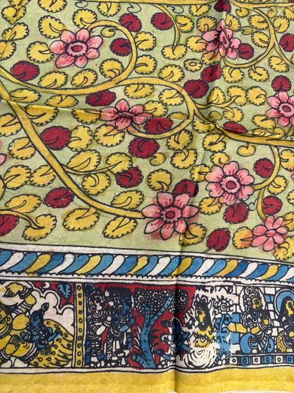 Penkalamkari silkcotton blouse material
