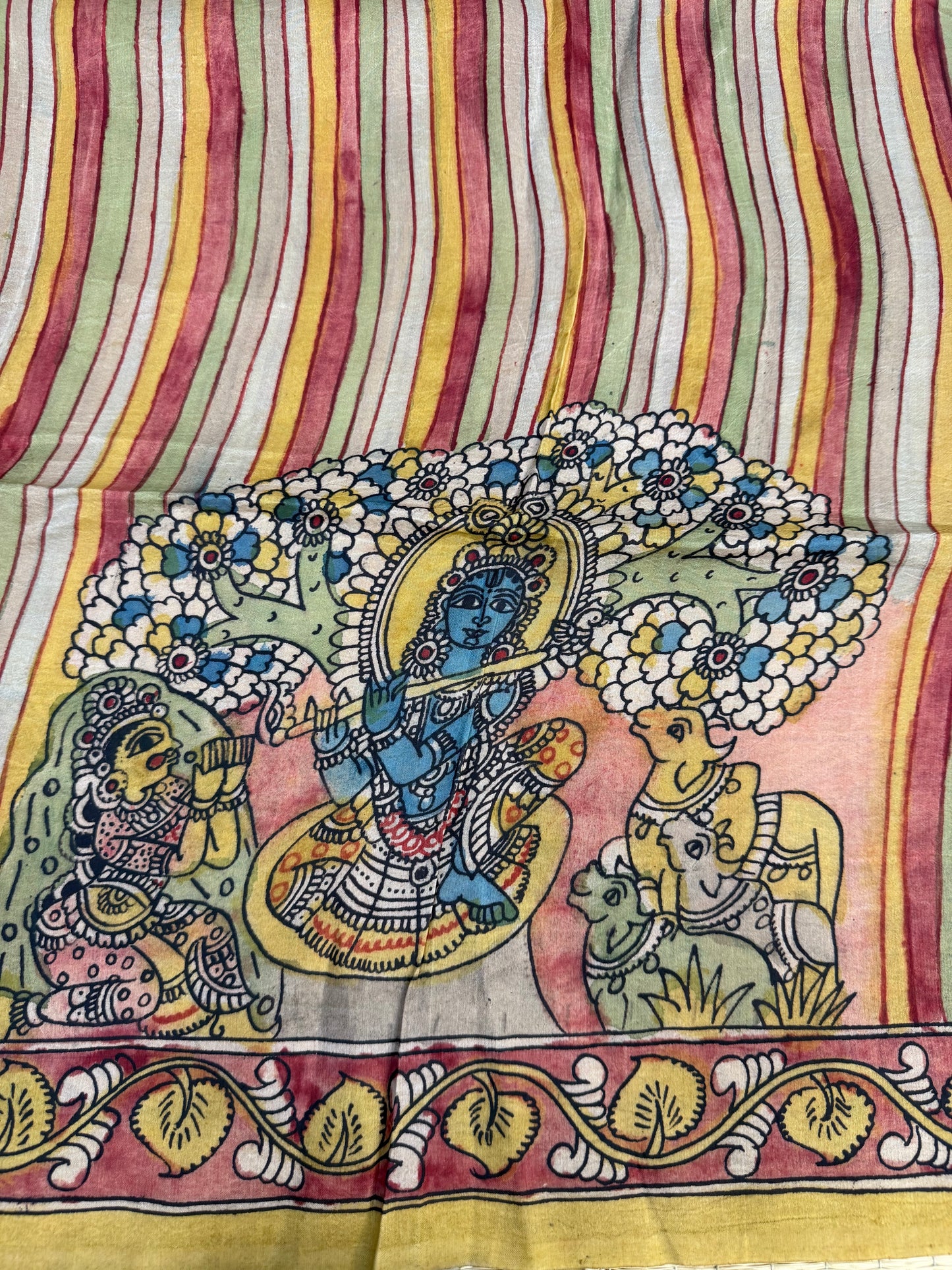 Penkalamkari silkcotton blouse material